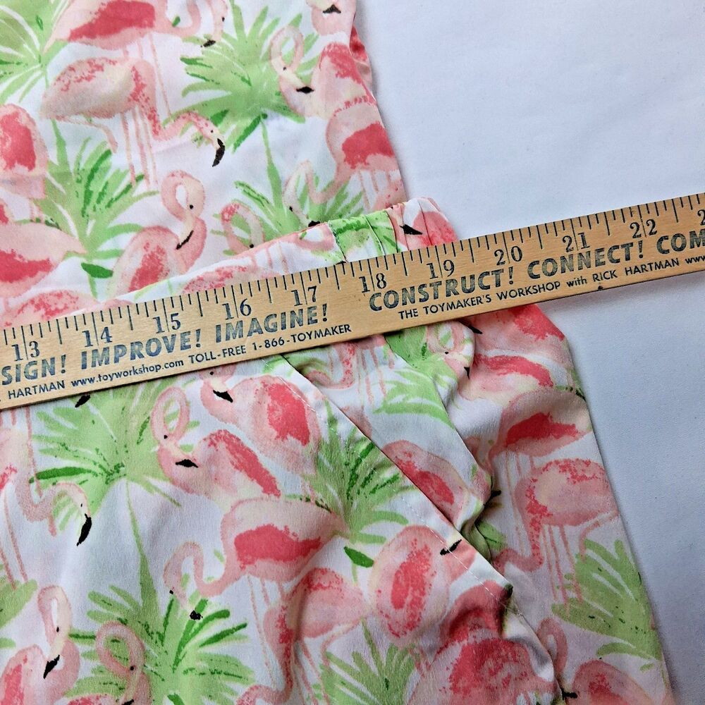 Cynthia Rowley Flamingo Palm Leaf Pajama Set Tropical Coastal Chic Loungewear  L - Picture 3 of 10